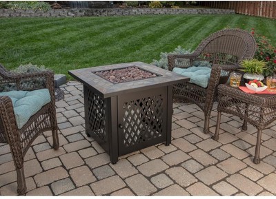 Endless Summer 30 360 Fire View Steel Electronic Ignition Fire Pit Slate Mantel