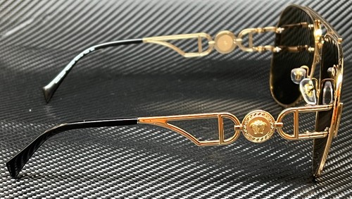 Pre-owned Versace Ve2255 100203 Gold Mirror Unisex Large 63 Mm Sunglasses