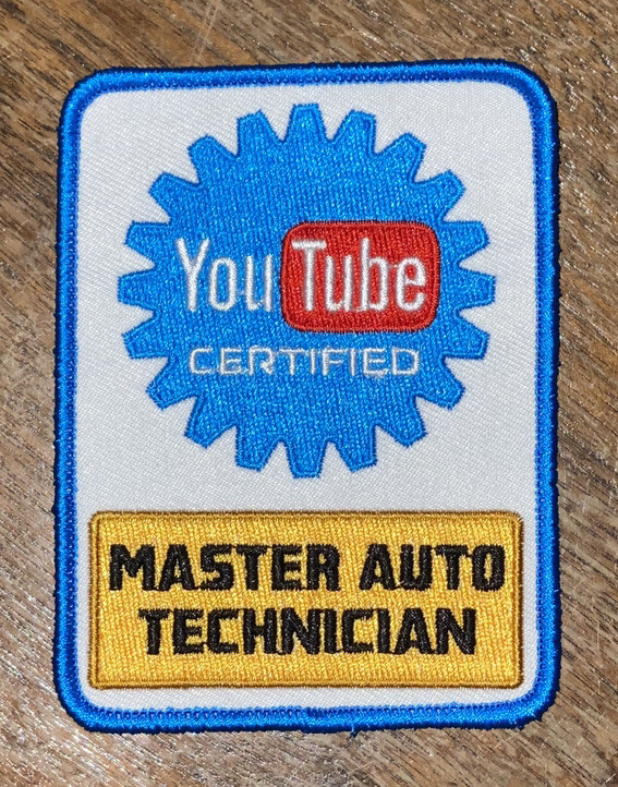 YouTube Certified Mechanic Patch - Master Auto Technician - BUY
