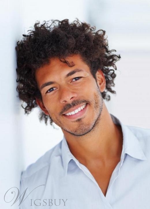 New Fashion Afro American Men S Hairstyle Short Small Curly Wig Ebay