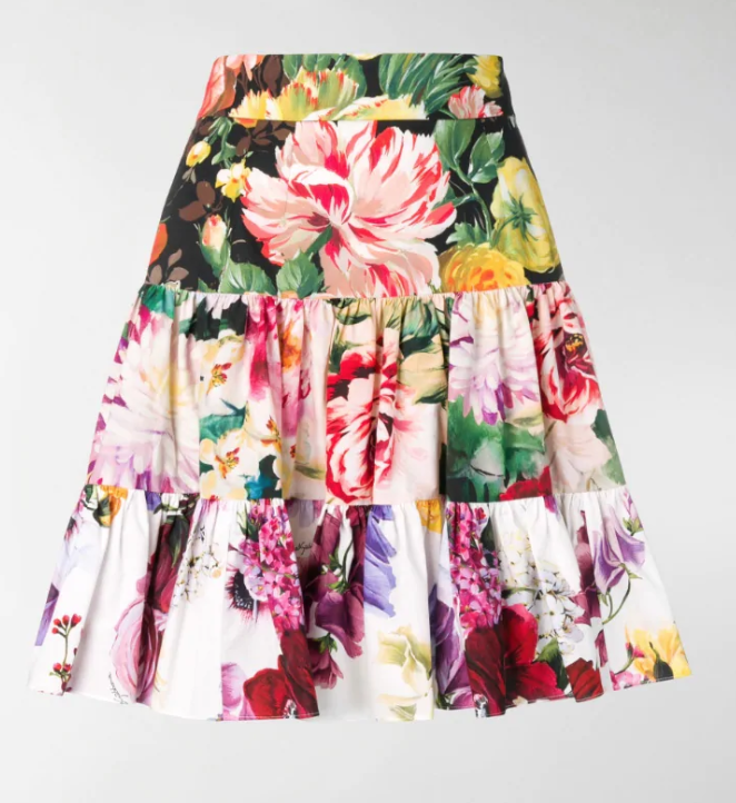 スカート Dolce & Gabbana Ottoman miniskirt with flowers Dolce & Gabbana Ottoman Miniskirt With Flowers In Black