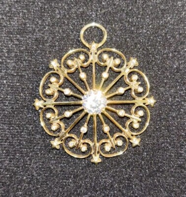 Art Deco Round Cut Lab Created Diamond Snowflake Wedding 925 Silver Gift Pendant