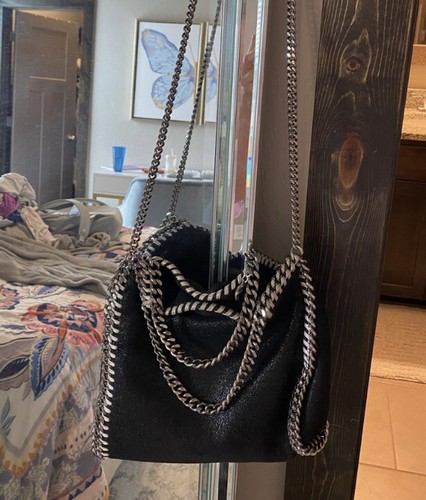 【関税&送料込】Stella Mccartney Borsa Falabella Mini Con Cr Borsa a Tracolla con Coulisse Falabella Nero da Women