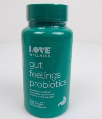 Love Wellness Gut Feelings Probiotic Prebiotic 30 Capsules Supplement