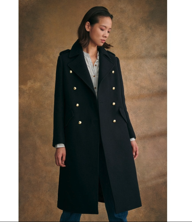 Pre-owned Barbour Inverraray Wool Blend Military Trench Coat In Navy Msrp$680 British Lux In Blue