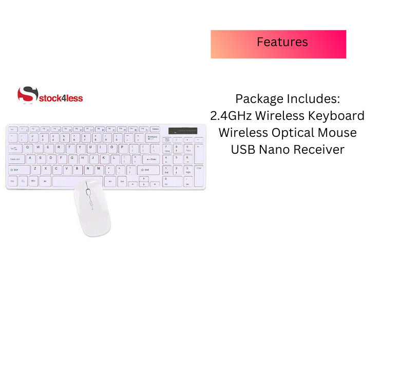 95-Key 2.4 ghz Wireless Ultra Low Profile Spill Resistant Keyboard & Mouse
