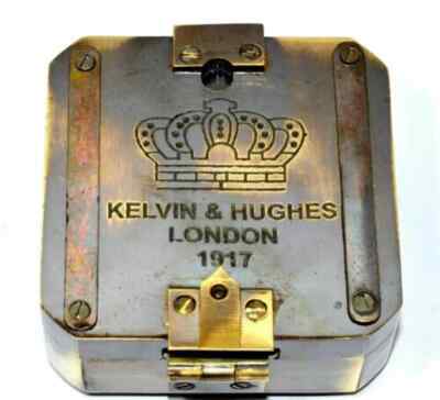 Solid Brass Kelvin & Hughes 1917 Brunton Compass Antique Compass Vintage gift.