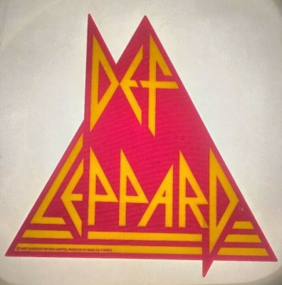Def Leppard Iron On Heat Transfer Red & Yellow 8.5''x 9''  Heavy Metal Rock Band