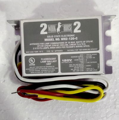 Fulham WH2 120 C Work Horse 2 120v Fluorescent Electronic Ballast 3 pcs Lot