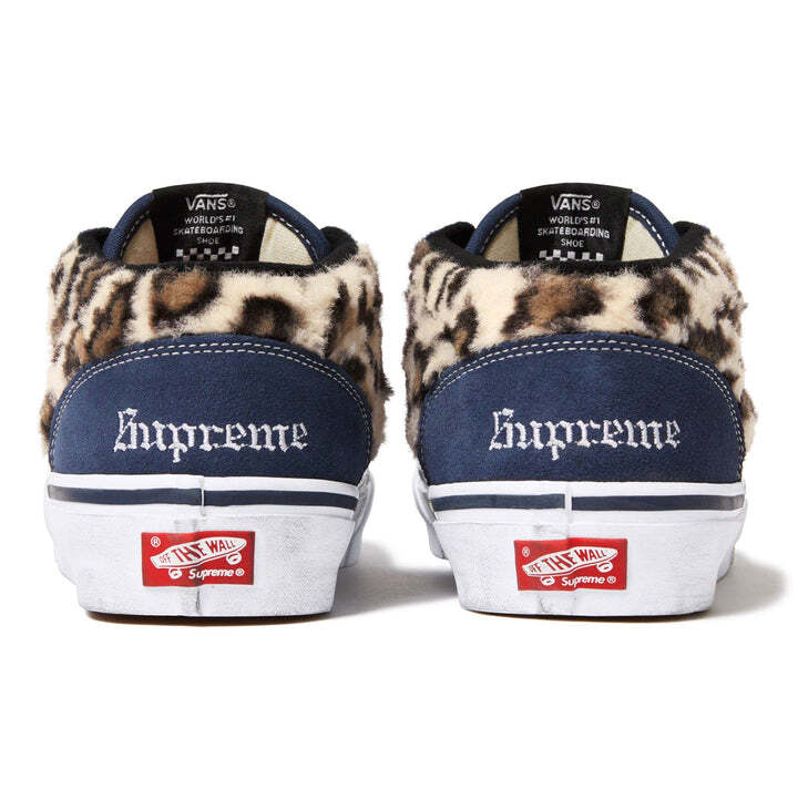 Pre-owned Vans Vn0a5kyanvy Supreme  Leopard Half Cab Navy Blue White (men's)