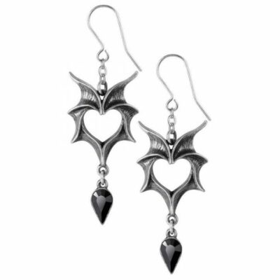 Alchemy Gothic Love Bats Dropper Earrings   Local Stock   Gothic