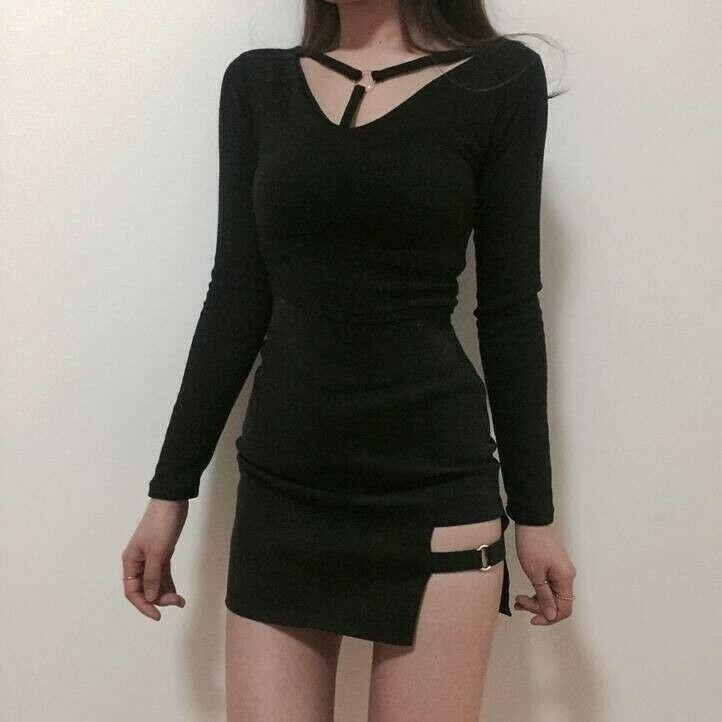 Sexy Donna Irregolare Gotico Punk Danza Clubwear Corto Mini Aderente Slim Nuovo