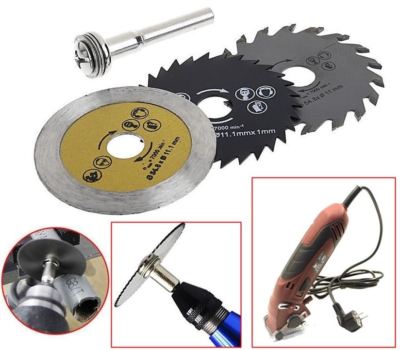 SET 3 DISCHI DA TAGLIO METALLO PIETRA E LEGNO 55 mm X SEGA VERTICALE E TRAPANO