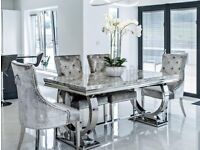 Avani Grey Marble Dining Table 2m BRAND NEW