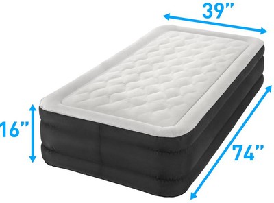 Air Comfort Mattress Deep Sleep Twin Size Raised Built-in Pump Soft Sueded Top
