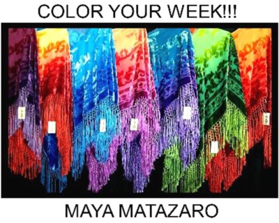 Pre-owned Aqua Blues Purple Aqua Hand Dyed Poncho Shawl Top Silk Velvet Wearable Art Maya Matazaro