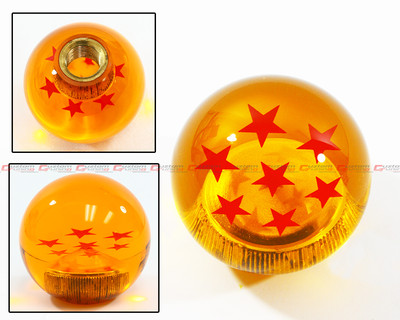 M10 X 1.5 JDM DRAGON BALL Z RED 7 STARS STYLE ACRYLIC ROUND SHIFT KNOB FOR HONDA