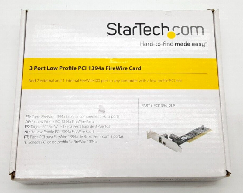Startech 3 Port Low Profile Pci 1394a Firewire Card Pci1394_2lp