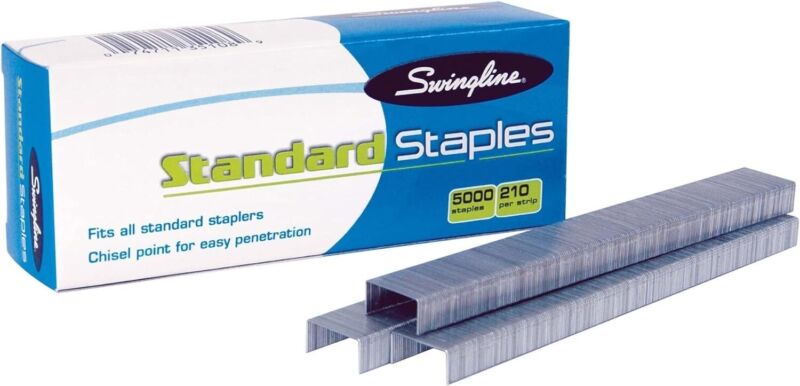 Swingline Staples Standard 1/4 inches Length 210/Strip 5000/Box 1 Box - Note ..