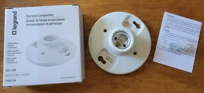 TWO Pass & Seymour LeGrand 272 Medium Base Porcelain keyless Lampholders 660W