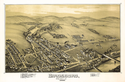 Panoramic Map of Birdsboro Pennsylvania 16x24