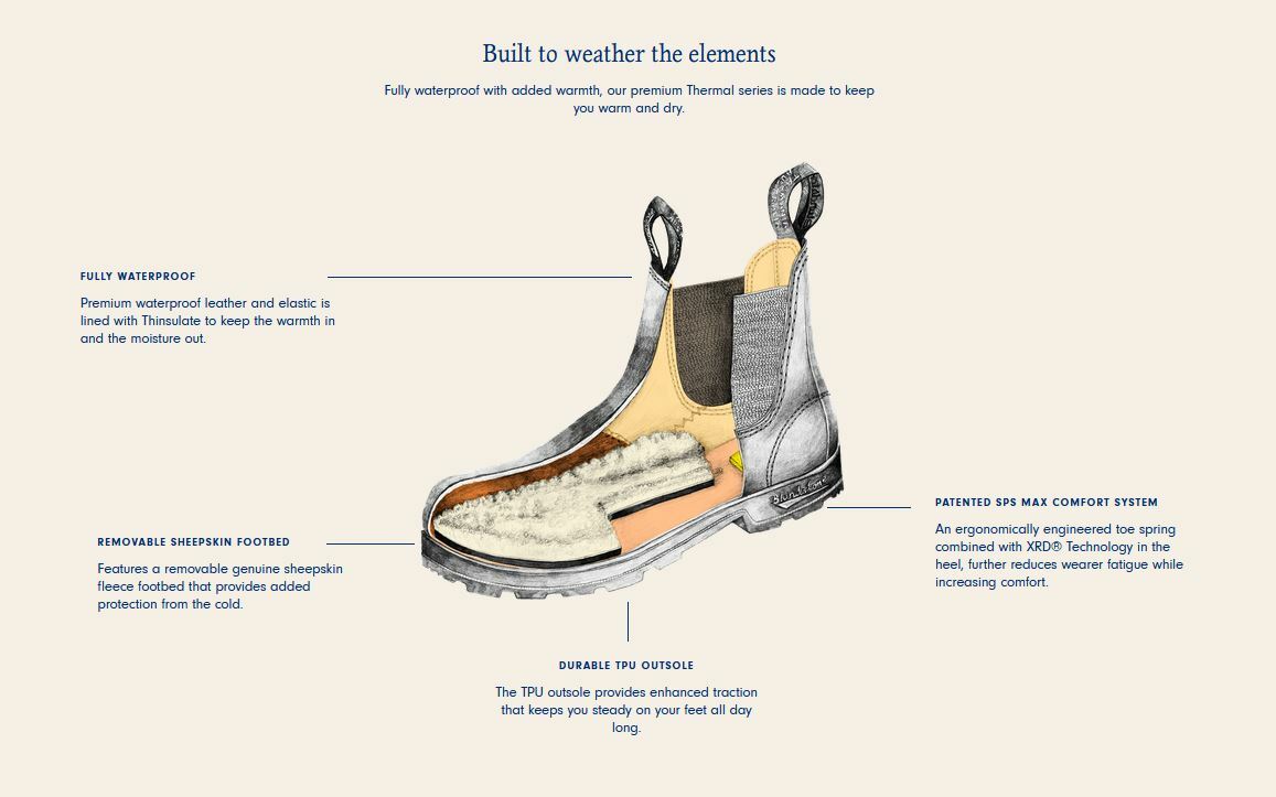 BLUNDSTONE BLUNDSTONE 1477 STIEFEL CHELSEA BROWN UNISEX THERMAL WASSERFESTES LEDER KNÖCHEL