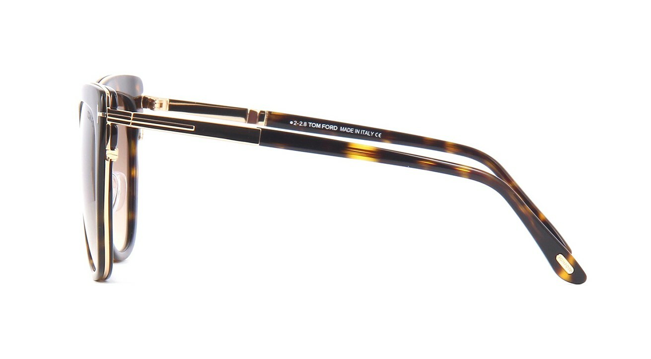 Pre-owned Tom Ford Simona Ft 0717 Dark Havana/light Brown Shaded (52f) Sunglasses