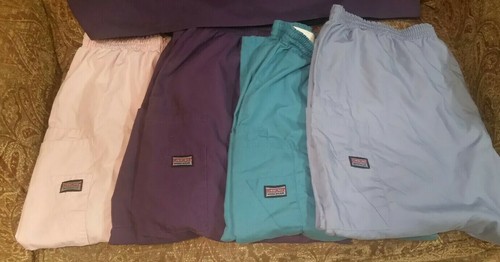 Cherokee Workwear Scrub/Medical Pants/Bottom - Size XL lot of 4 bottoms 1 top