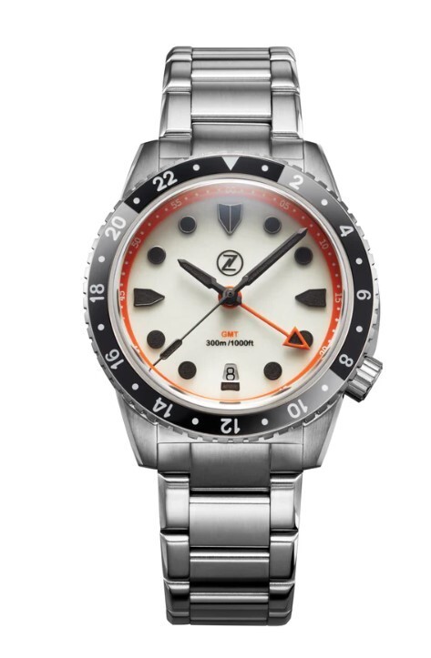 Pre-owned Zelos 300m Gmt Cracked Ice 40mm Automatic Steel Watch - Dealer & Warranty