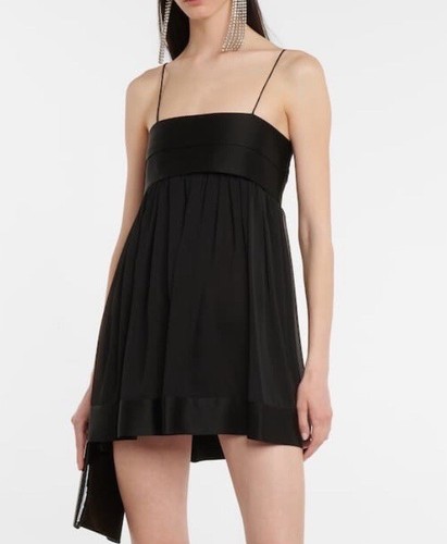 Pre-owned Handmade Custom Made To Order Square Neck A-line Mini Pleated Slip Dress Plus 1x-10x L868 In Black