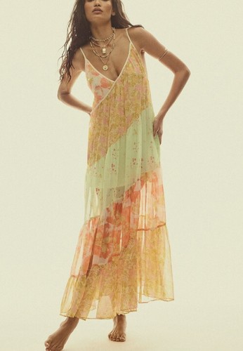 

Многоуровневое прозрачное платье макси с цветочным принтом Free People Luna Grace, Mango
