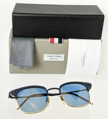 Pre-owned Dita Brand Authentic Thom Browne Sunglasses Tbs 102-c-t Navy Gold Tb102 Frame