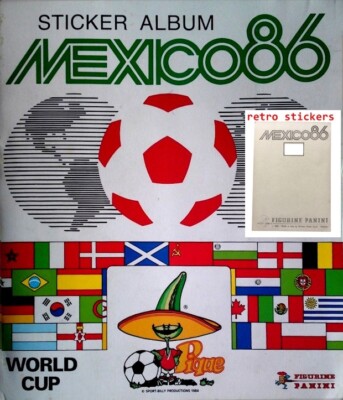 Panini World Cup Mexico 86 Stickers 4-427 badge stadium back without writing