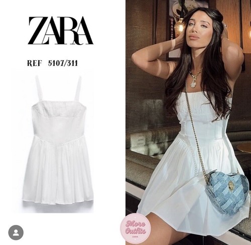 ZARA WOMEN VOLUMINOUS SKIRT DRESS ECRU SZ L | 5107/311 | eBay