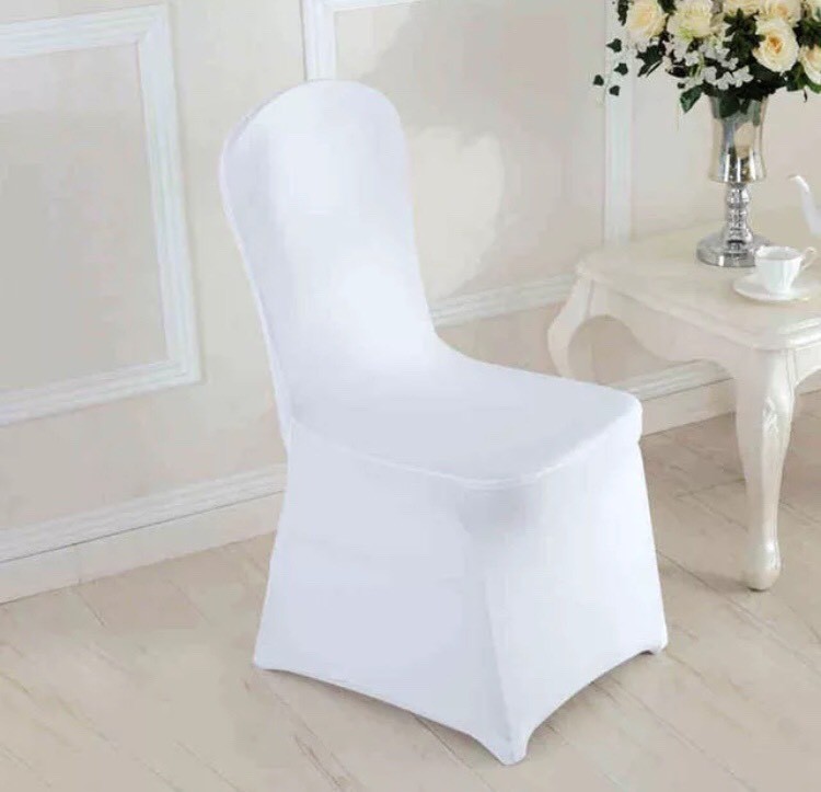 100 + white Lycra chair covers. Used and laundered. in Kilmarnock