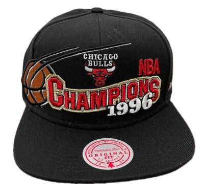 Mitchell & Ness Black NBA Chicago Bulls 96 Champions Wave HWC Snapback Hat -