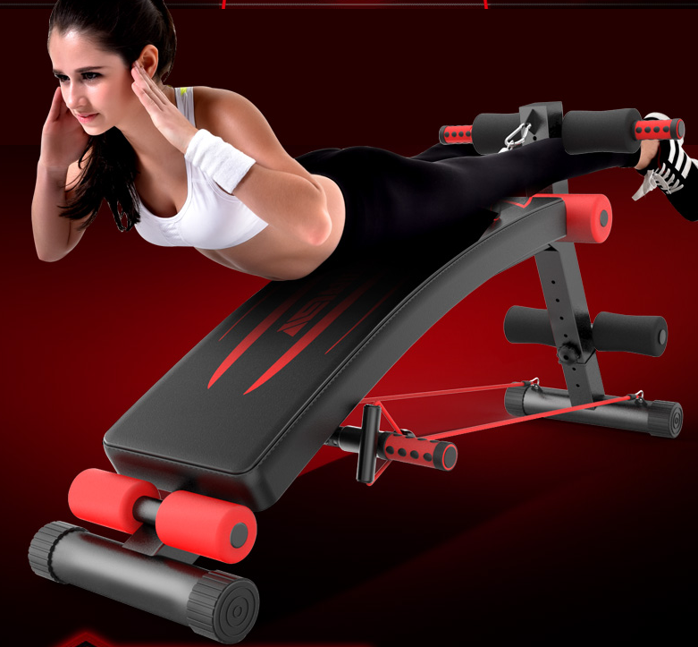  Sit Up Bank Trainingsbänder Rückentrainer Fitness Bank Bauchtrainer Schwarz Rot