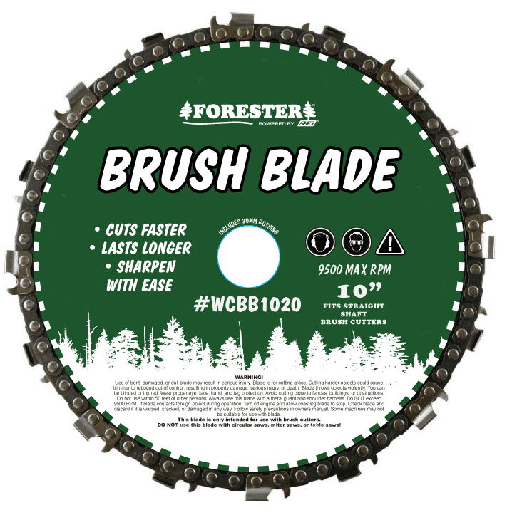 Forester 10" Chainsaw Chain Loop Brush Cutter Blade - 1" / 20mm Arbor