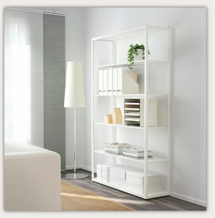 Ikea FJÄLKINGE Shelving unit, white, 118x193 cm good condition for sale