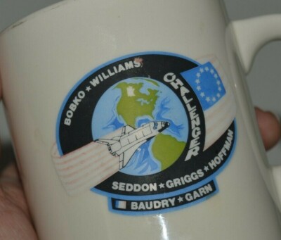 NASA Bobko Williams Vintage CHALLENGER Space Shuttle Ceramic Coffee Mug 1984