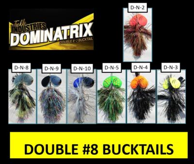 MUSKY BUCKTAIL SPINNER BAIT #8 Fluted BLADE WHITE PURPLE TAIL Flashabou
