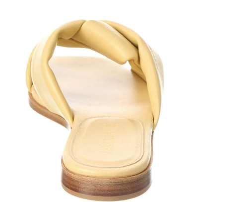 Pre-owned Ferragamo Salvatore  Women Sandals Alrai Butter Yellow Leather Criss Cross Flat