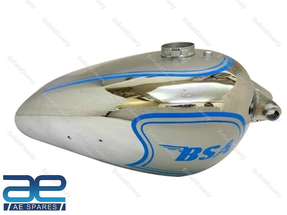 For BSA ZB32 Gold Star Blue & Silver Painted Chrome Petrol Fuel Gas Tank1950  