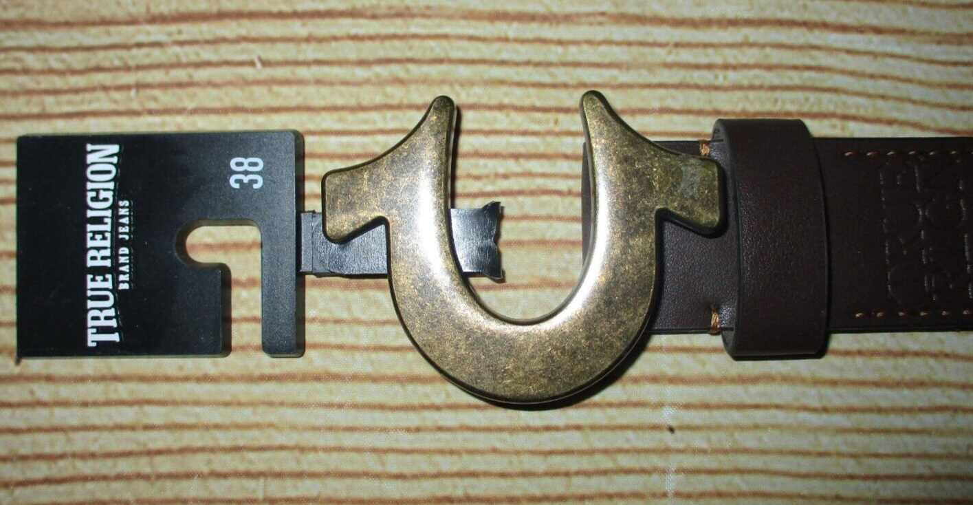 MENS TRUE RELIGION HORSESHOE BROWN BELT SIZE 38 | eBay