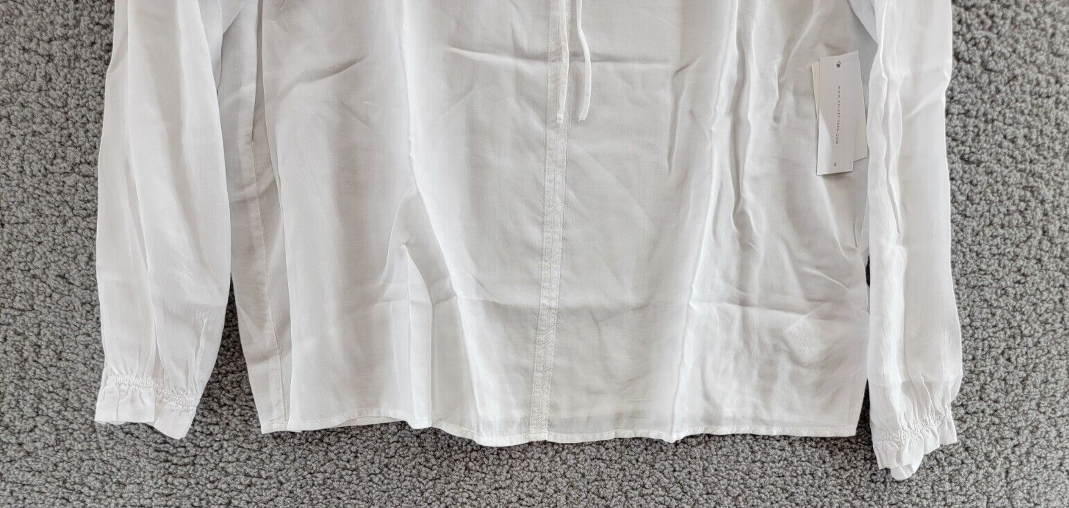 Velvet by Graham & Spencer Samantha Split Neck Blouse Women's S White Pullover - Picture 4 of 16