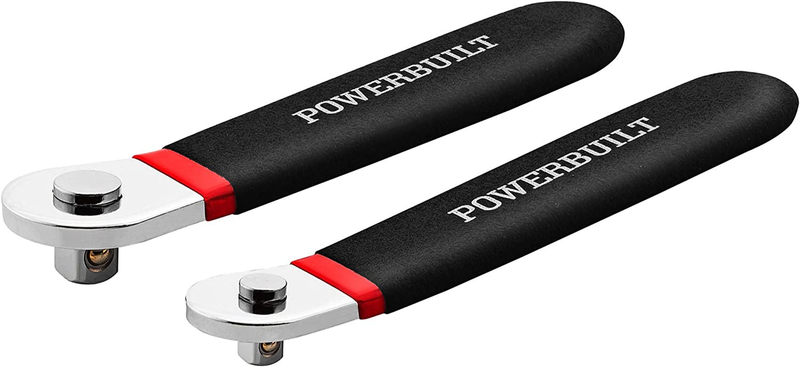2 Piece Socket Levers, 1/4-Inch and 3/8-Inch Drive, Extra Low Profile, Non-Ratch