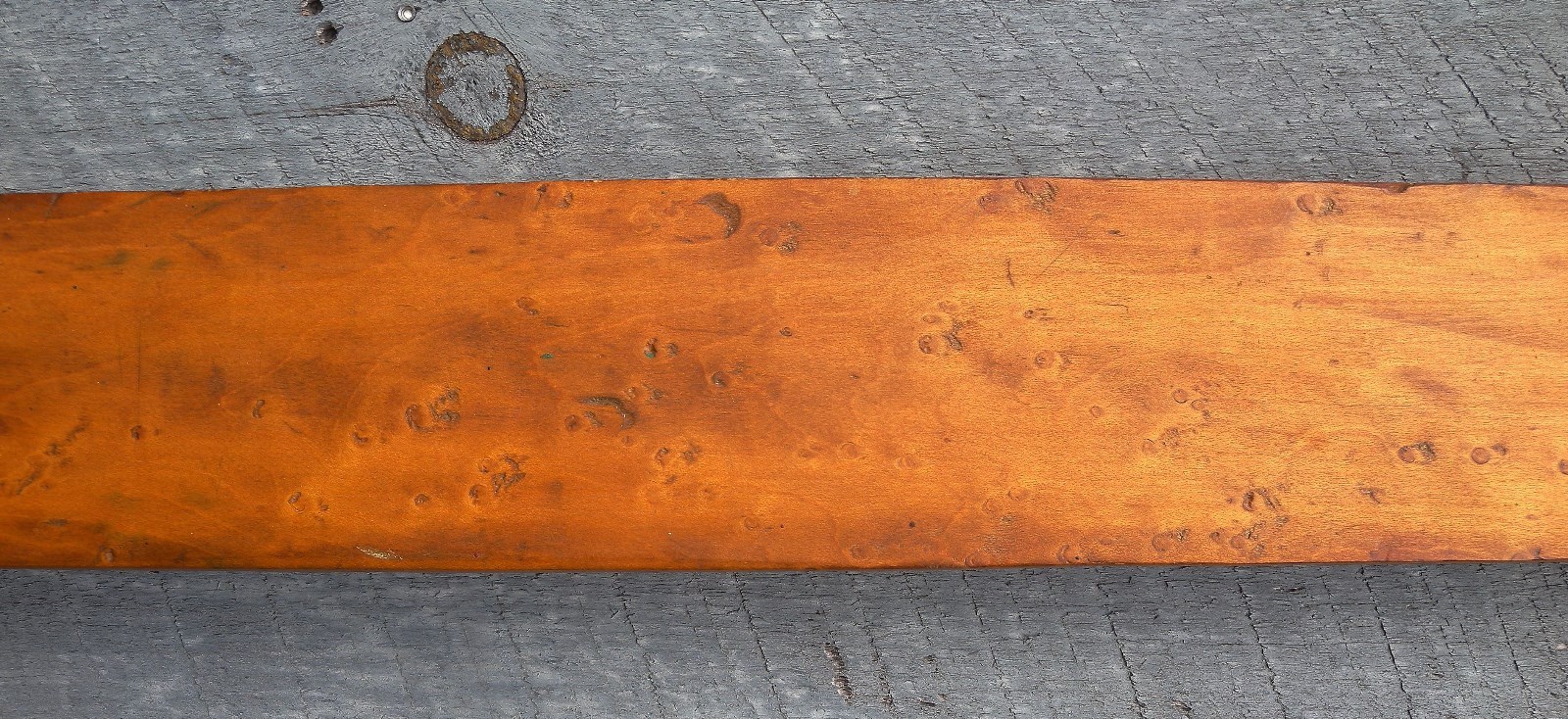 Vintage Bird's Eye Maple Skis with poles