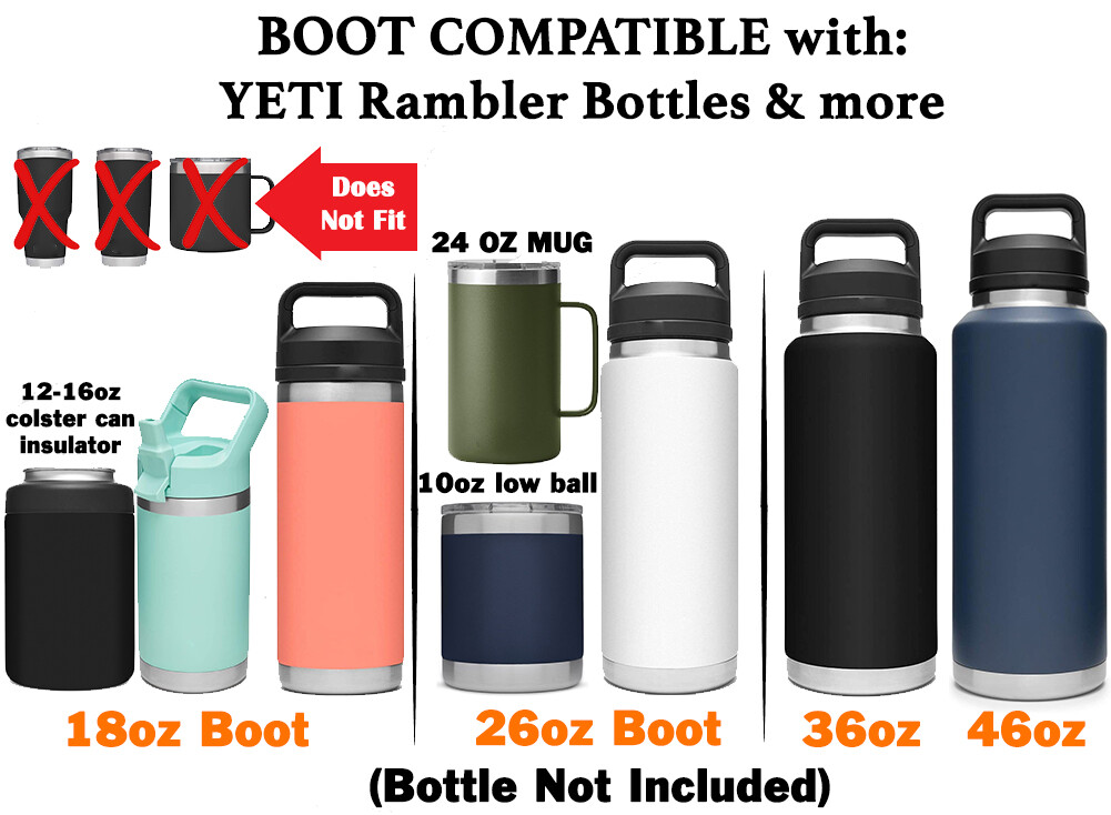 Silicone Boot Sleeve for Yeti 46 oz 36 oz 26 oz 12/18oz Rambler Water Bottle USA