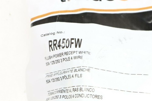 Qty 10 - Hubbell RR450FW  50 Amp 3 Pole 4 Wire Range & Dryer Receptacle, White