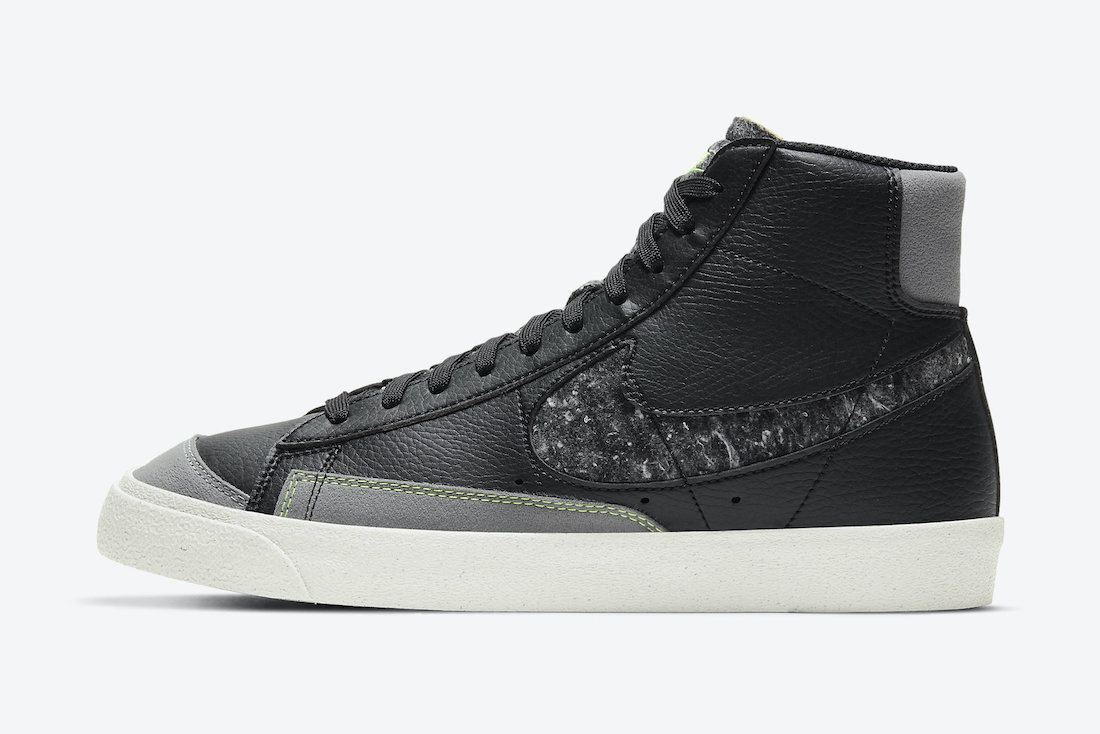 Nike Blazer Mid 77 Move To Zero Recycled Black Wool Grey CW6726-001 sz 8 Мужские